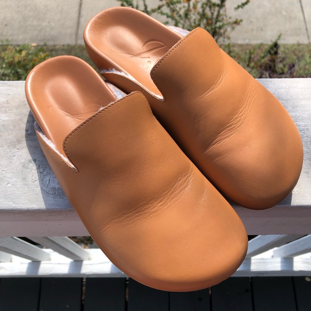 J.Crew Pacific Sherpa lined leather clogs size 7